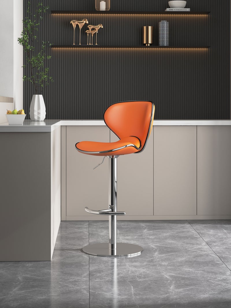 شاربدو 2 قطعة بار مقعد مجموعة، نابا الجلد عالية الظهر بار المقعد، مريحة وقابلة للتعديل عالية بار المقعد، 360 درجة الدوران، مناسبة للمطبخ المنزلي مقابل مطعم عالية المقعد - Image 3