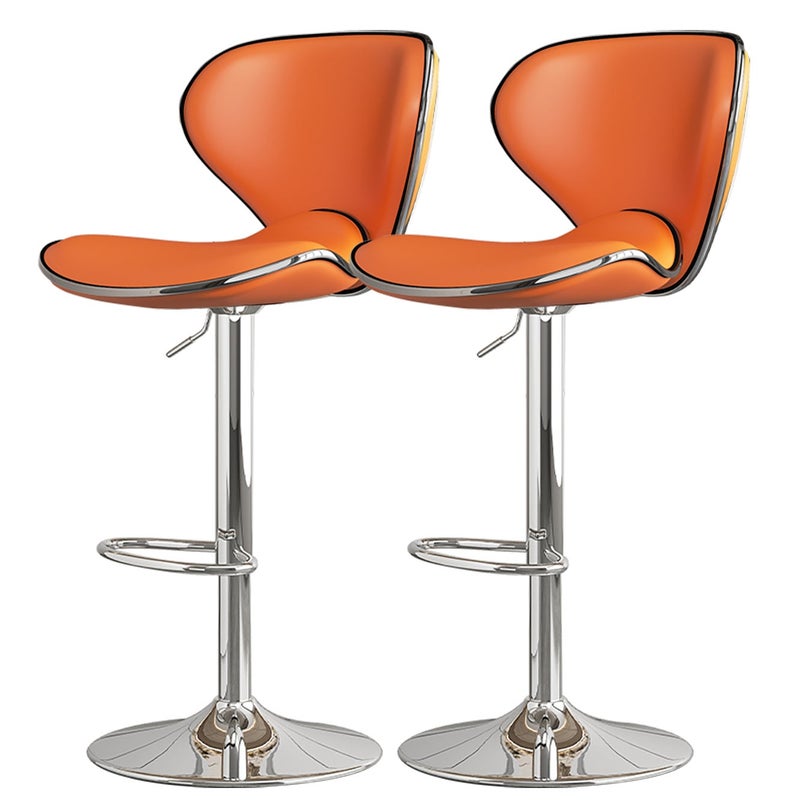 شاربدو 2 قطعة بار مقعد مجموعة، نابا الجلد عالية الظهر بار المقعد، مريحة وقابلة للتعديل عالية بار المقعد، 360 درجة الدوران، مناسبة للمطبخ المنزلي مقابل مطعم عالية المقعد - Image 2