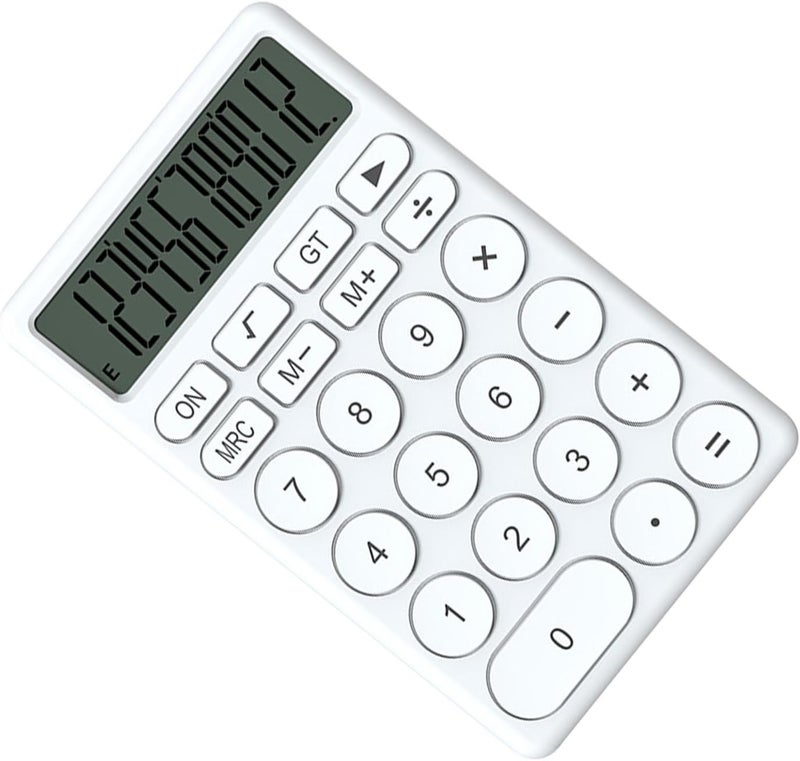 Zerodis Cartoon Calculator, Cute 8 Digit LCD Display with Large Screen and Quiet Keyboard, for School Kids Students Home Office (White) - Image 3