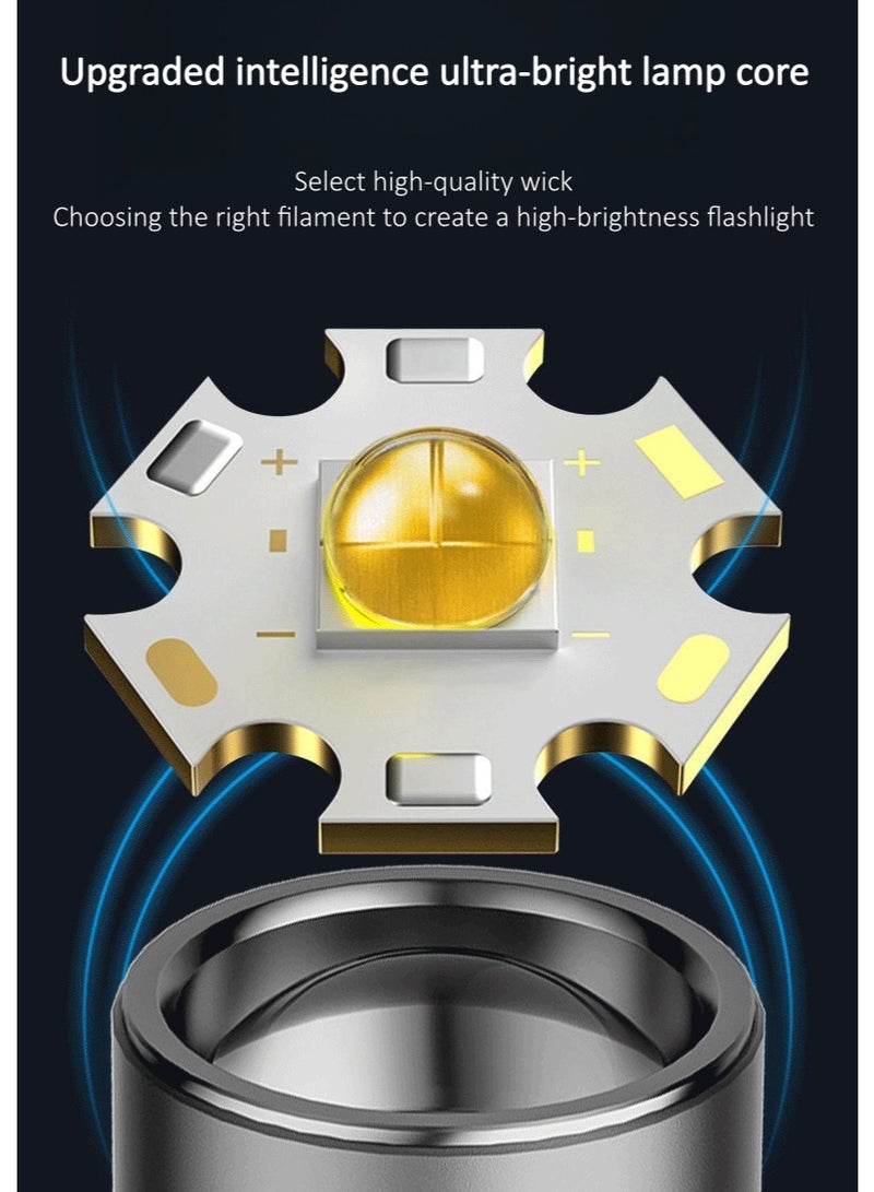 New High-Intensity Flashlight, Multifunctional Outdoor Long-Range Illumination Flashlight, White Laser Work Side Light (White) - Image 3