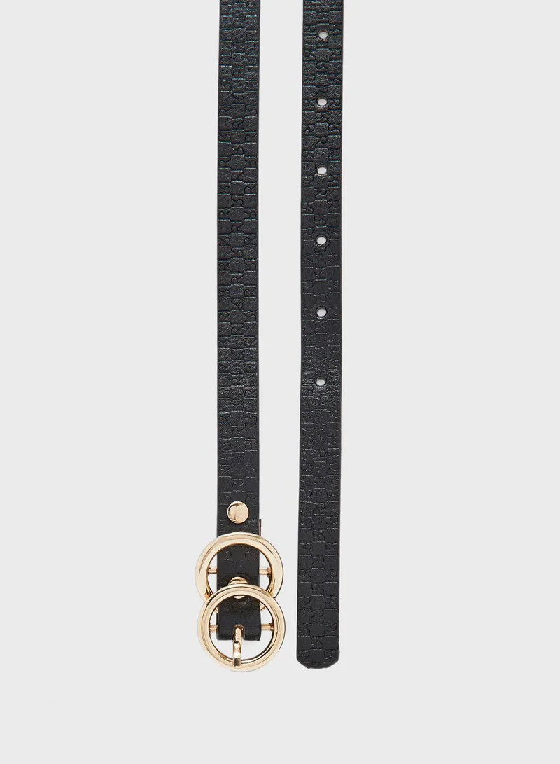 RIVER ISLAND Buckle Skinny 2 Pack Belts