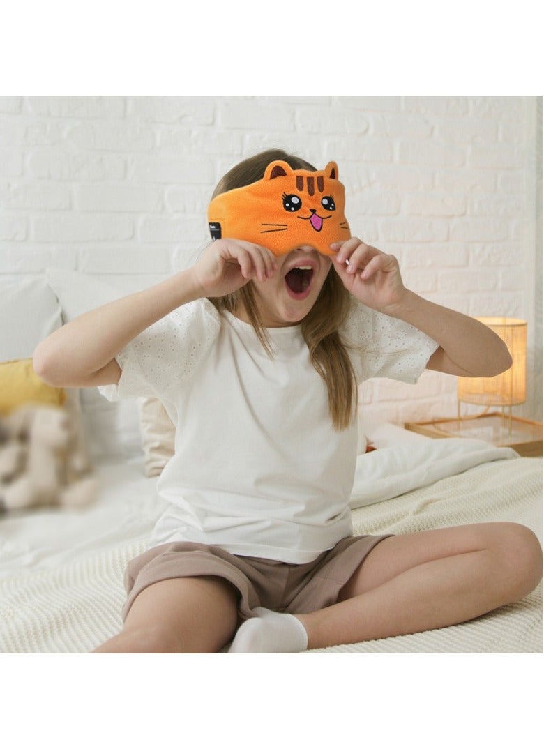 ارواق عصابة رأس لسماعات الرأس للأطفال، سماعات رأس لاسلكية فوق الأذن، عصابة رأس موسيقى من الصوف الناعم المرن المحمول، سماعات نوم مريحة للأطفال الرضع والأطفال الصغار، (قطعة واحدة، برتقالي) - Image 4