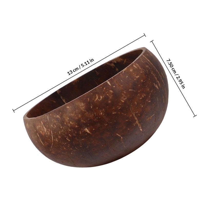 Coconut Shell Serving Bowls Set with Wooden Spoons and Cushions Eco Friendly Dinnerware 4 Pcs - Image 3