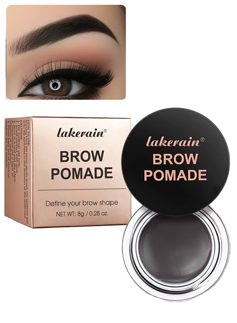 lakerain Brow Pomade Natural Long Lasting Sweat Proof Waterproof Eyebrow Makeup Gels Smooth Fast Drying Eyebrow Color Cream Eyebrow Pomade Brow Coloring Gel Dark Brown 01 - Image 1