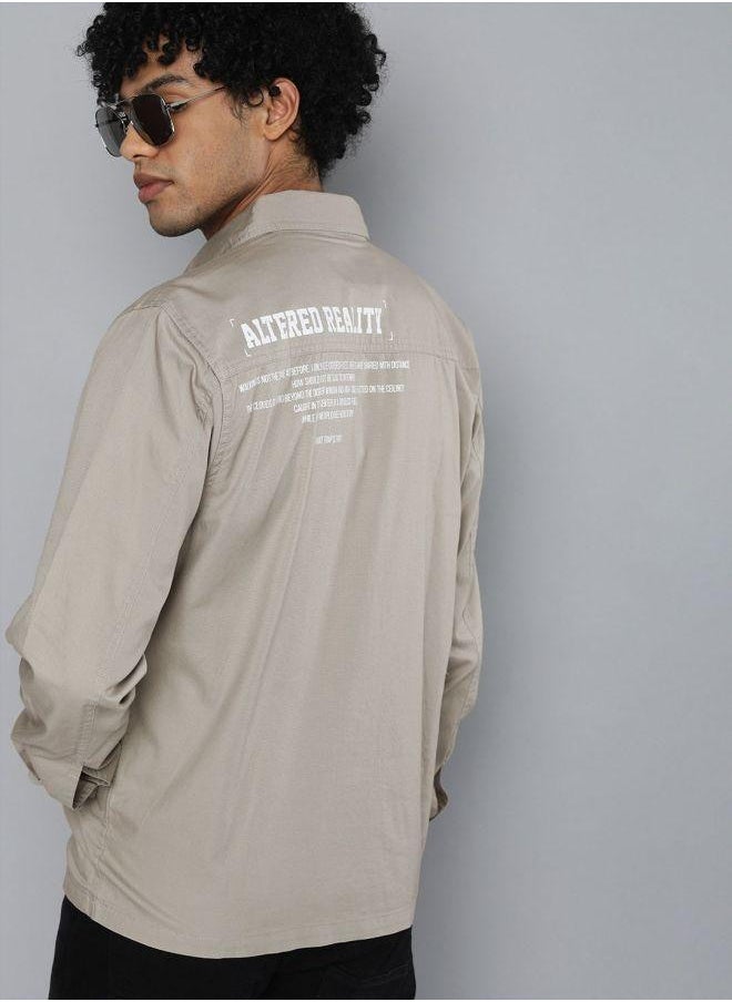 The Indian Garage Co Men Slim Fit Solid Full Sleeves Cutaway Collar Casual Over Shirt  - Image 1