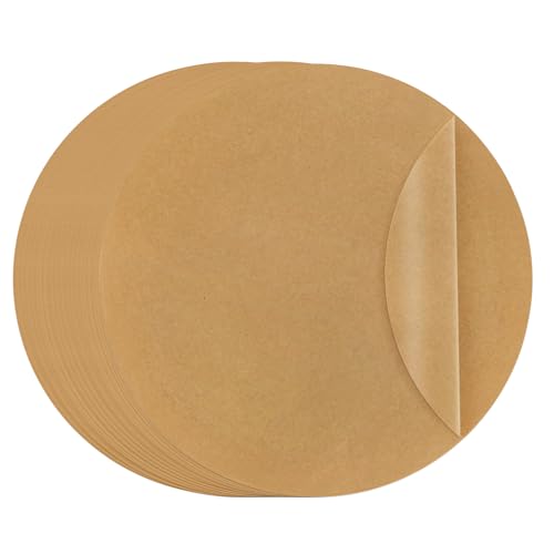 TROUSKAIG 100pcs 9 inch Parchment Paper Rounds, Heavy Duty Unbleached Parchment Paper Sheets for baking, Precut Brown Non-Stick liners for Cake Pan, Steaming, Air Fryer, Non-Stick Liners for Cooking - Image 1