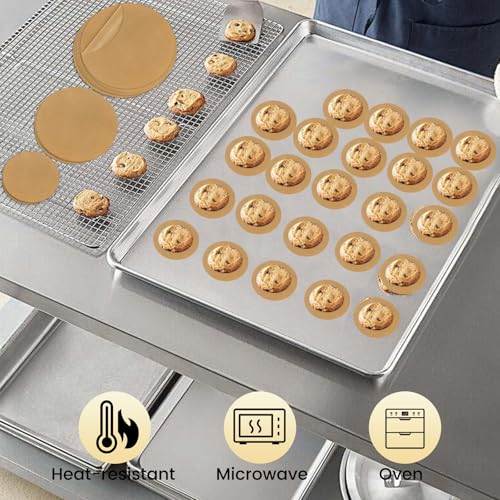 TROUSKAIG 100pcs 9 inch Parchment Paper Rounds, Heavy Duty Unbleached Parchment Paper Sheets for baking, Precut Brown Non-Stick liners for Cake Pan, Steaming, Air Fryer, Non-Stick Liners for Cooking - Image 5