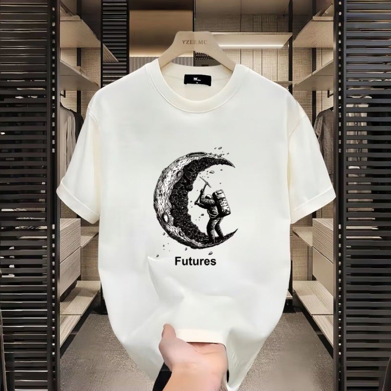 European Station Fashion Brand Printed Short-Sleeved T-Shirt Men'S Youth Fashion Loose All-Match Round Neck T-Shirt - Image 5