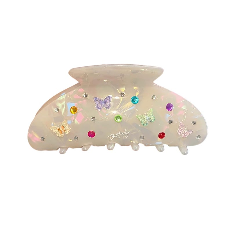 Generic Colorful Butterfly Printing Hair ClipAcetate Claw Clip for WomenWomen Hair Accessories 