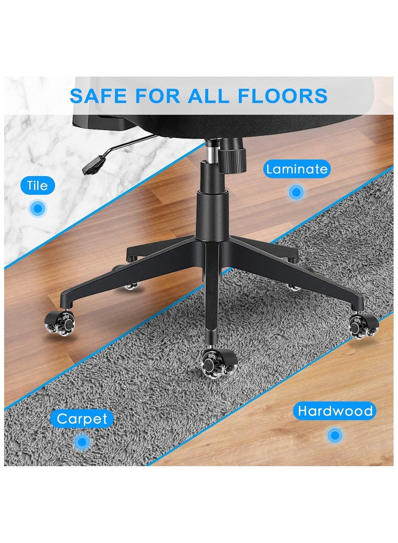 Hihonor Office Chair Caster Wheels (Set of 5), Heavy-Duty Chair Wheels Support 2200lbs,Mute Rubber Chair Casters for Hardwood Floors and Carpet,2 Inch Universal Fit(Black) - Image 3