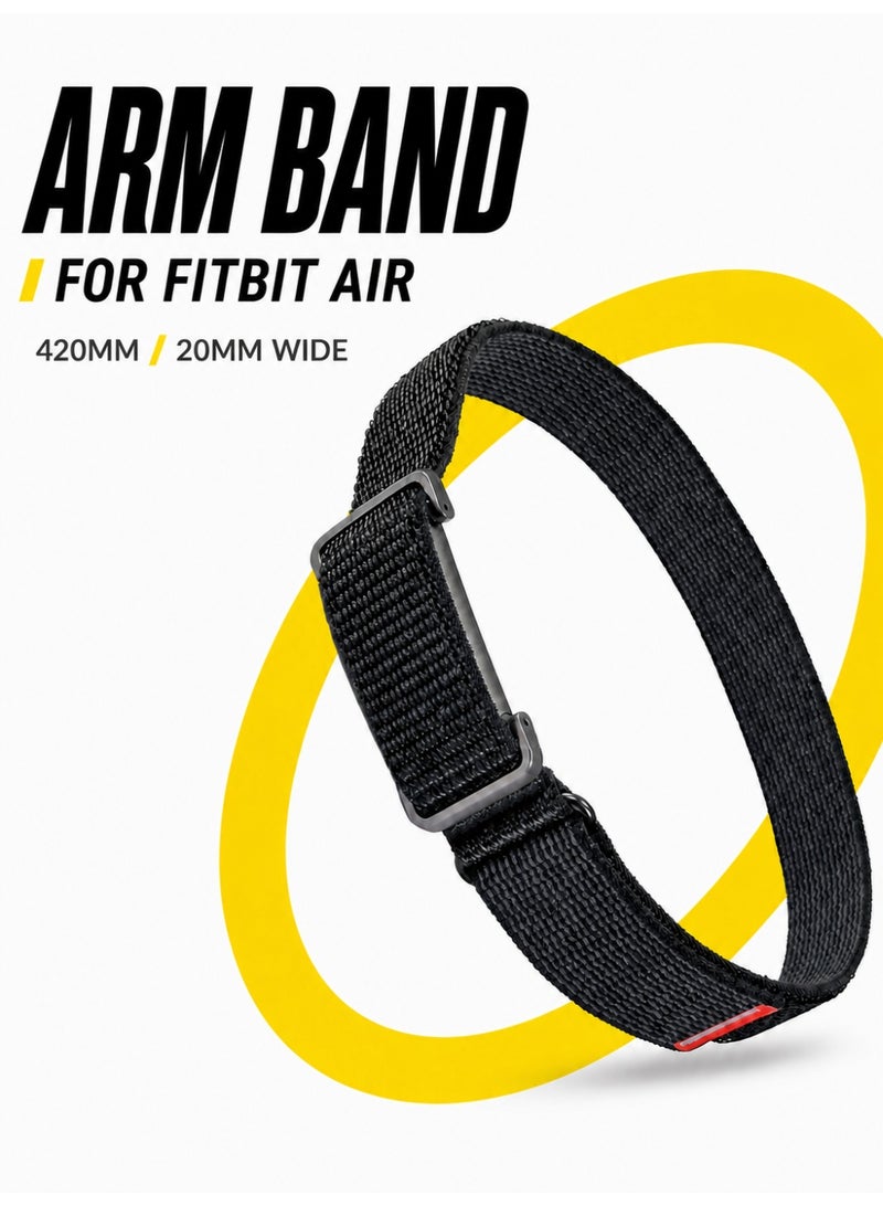 BASEMENT-1 Bicep Band Compatible with Google Fitbit Air, Adjustable Nylon Upper Arm Strap 28-35cm, Breathable Stretchy Sweatproof Arm Band for 24/7 Activity, Sleep & Recovery Tracking - Image 1