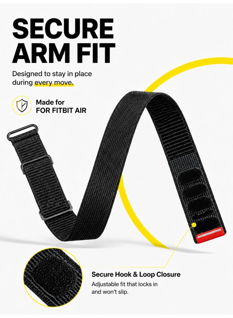 BASEMENT-1 Bicep Band Compatible with Google Fitbit Air, Adjustable Nylon Upper Arm Strap 28-35cm, Breathable Stretchy Sweatproof Arm Band for 24/7 Activity, Sleep & Recovery Tracking - Image 2