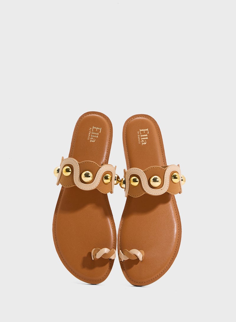 ELLA Studded Toe Post Sandal - Image 4