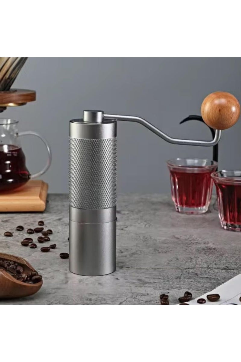دينكس مطحنة قهوة يدوية مع طاحونة فولاذية مقاومة للصدأ، جسم سبيكة الألمنيوم، قبضة خشبية، مطحنة يديوية محمولة - Image 3