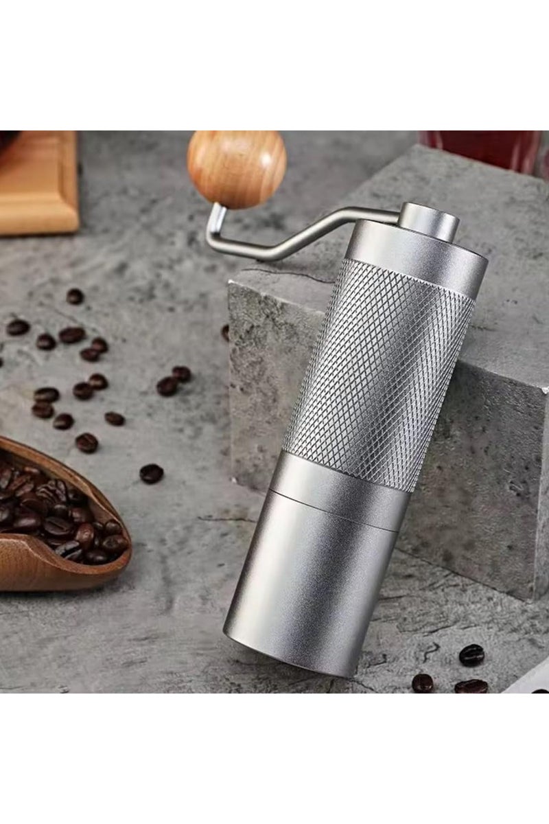 دينكس مطحنة قهوة يدوية مع طاحونة فولاذية مقاومة للصدأ، جسم سبيكة الألمنيوم، قبضة خشبية، مطحنة يديوية محمولة - Image 4