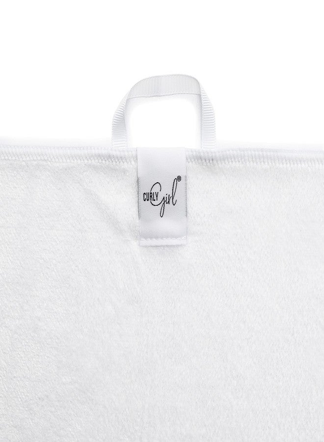 Curly Girl Microfiber Super Absorbent Anti Frizz Hair Towel, Curly Girl Hair Detangling Brush Adults, Kids Detangler Hairbrush (White Towel/Turquoise Brush) - Image 5