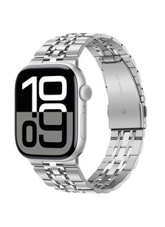 Tasikar Band Compatible with Apple Watch Band 42mm(Series 10) 41mm 40mm 38mm Men Women Strap Solid Stainless Steel Metal Bracelet Compatible with iWatch SE Series 10 9 8 7 6 5 4 3 2 1, Silver  - Image 1