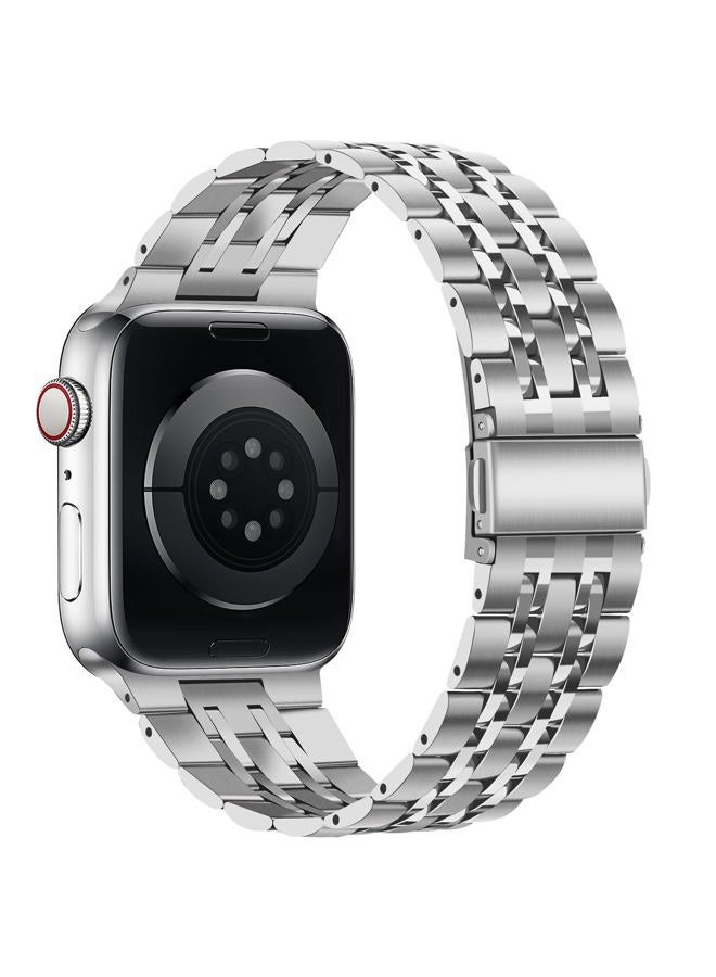 Tasikar Band Compatible with Apple Watch Band 42mm(Series 10) 41mm 40mm 38mm Men Women Strap Solid Stainless Steel Metal Bracelet Compatible with iWatch SE Series 10 9 8 7 6 5 4 3 2 1, Silver - Image 3