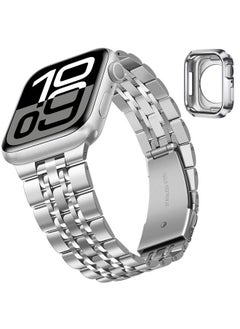 Tasikar Band Compatible with Apple Watch Band 42mm(Series 10) 41mm 40mm 38mm Men Women Strap Solid Stainless Steel Metal Bracelet Compatible with iWatch SE Series 10 9 8 7 6 5 4 3 2 1, Silver  - Image 2