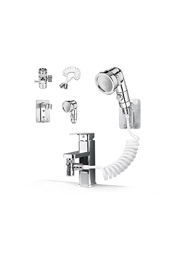 Goodern - Sink Handheld Shower Head Set,Sink Faucet Sprayer Attachment with Hose Bracket and Faucet Diverter Valve,Hand Held Shower Head Set Hair Washing Faucet with 3-Position Adjusting Water Volume - Image 1