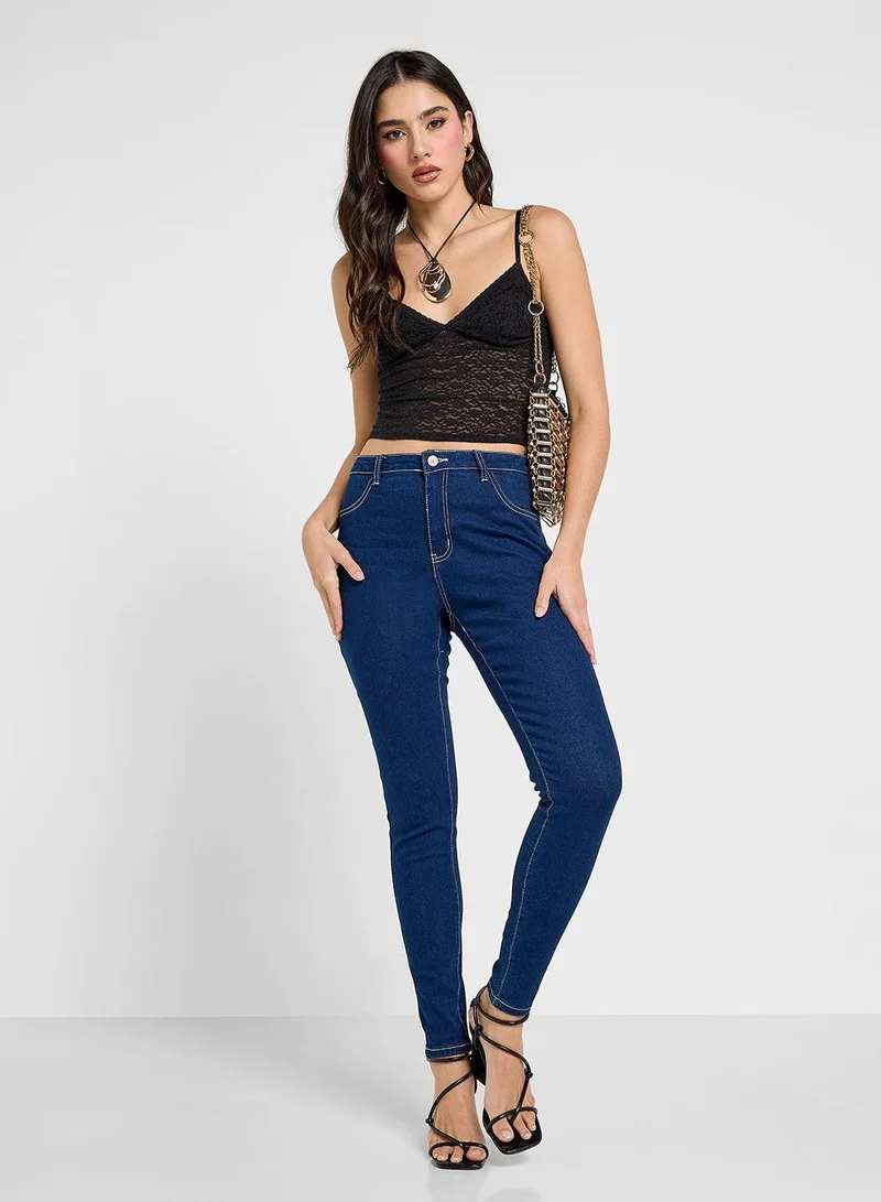 Ginger  High Rise Skinny Fit Jeans for Women | Best Price UAE