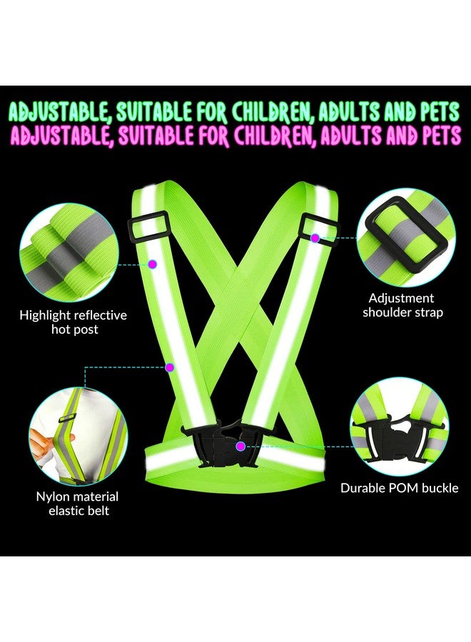 Macarrie 30 Pcs Reflective Running Vest High Visible Reflective Vest Bulk Multi Color Adjustable Safety Vests For Men Women Night Running Walking Jogging Cycling Outdoor Activity - Image 3