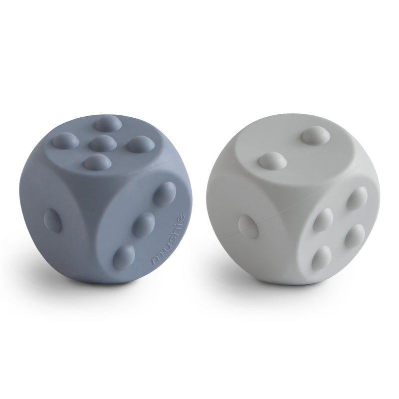 mushie Silicone Dice Press Toy | Baby Sensory Play for 10+ Months (Tradewinds/Stone) - Image 1