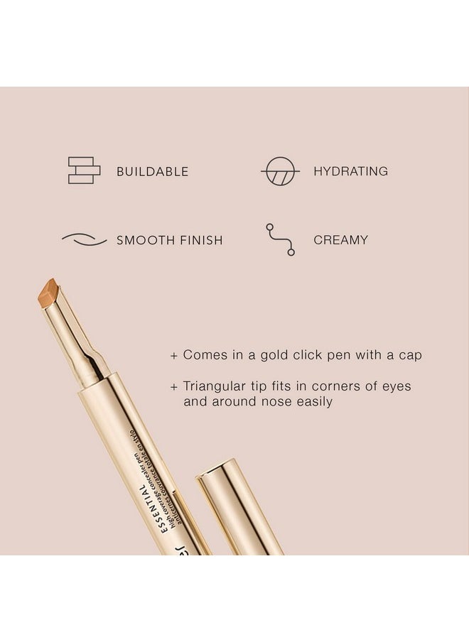 Essential High Coverage Concealer Pen Under Eye Concealer For Dark Circles Brightening Makeup For Eye Circles Color Corrector Eye Primer With Hyaluronic Acid And Vitamin E