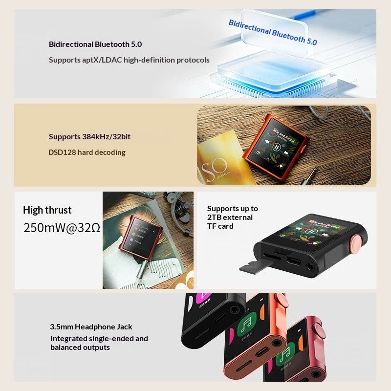 Shanling M0 Pura Portable HiFi MP3 Player Mini Bluetooth Lossless Music Walkman, Black - Image 4
