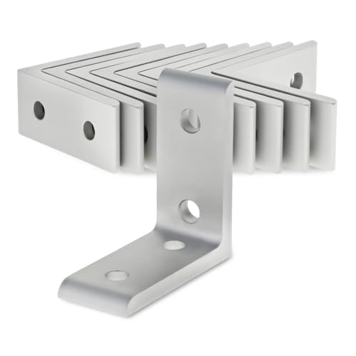 80/20 8020 4301 15 Series Aluminum 4 Hole Tall Inside Corner Bracket 90 Degree Angle Bracket for 8020 T Slot Extruded Aluminum Extrusion Clear Anodize 10 - Image 1