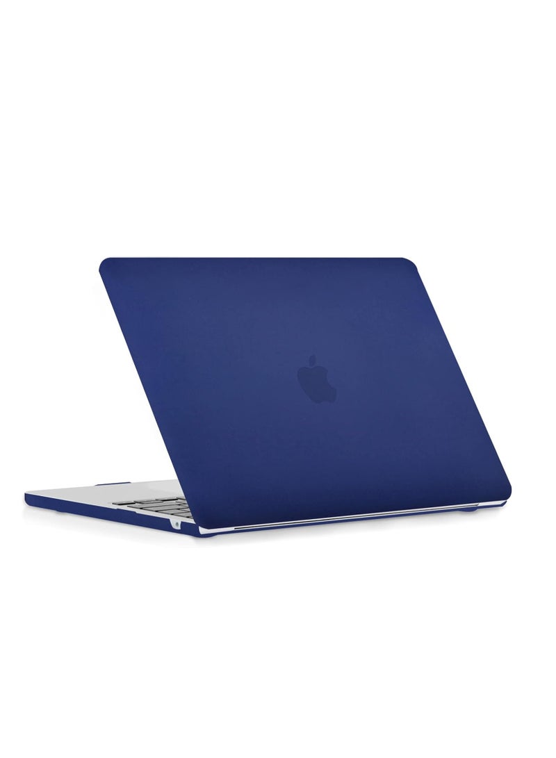 Matte Hard Shell Case Cover Compatible with MacBook Air 13 inch M4 M3 M2 Case 2022 2023 2024 2025 Model A2681 A3113 A3240 Touch ID,Navy Blue - Image 1