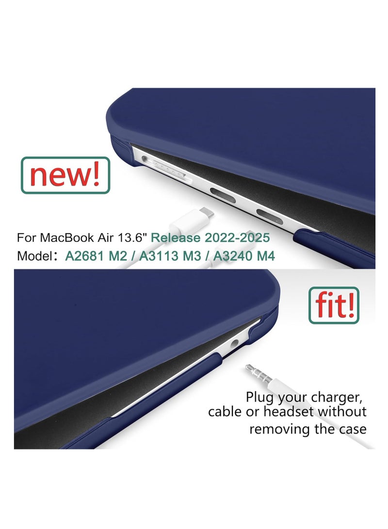 Matte Hard Shell Case Cover Compatible with MacBook Air 13 inch M4 M3 M2 Case 2022 2023 2024 2025 Model A2681 A3113 A3240 Touch ID,Navy Blue - Image 4