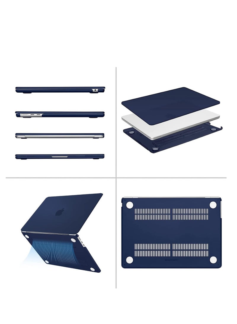 Matte Hard Shell Case Cover Compatible with MacBook Air 13 inch M4 M3 M2 Case 2022 2023 2024 2025 Model A2681 A3113 A3240 Touch ID,Navy Blue - Image 3
