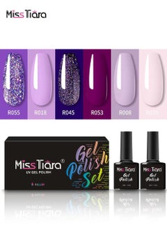 MissTiara Gel Nail Polish, Nail glue,6-Piece UV and LED Gel Nail Polish Set Multicolour Long Lasting Nail Gel Polish DIY nail art at home  - Image 1