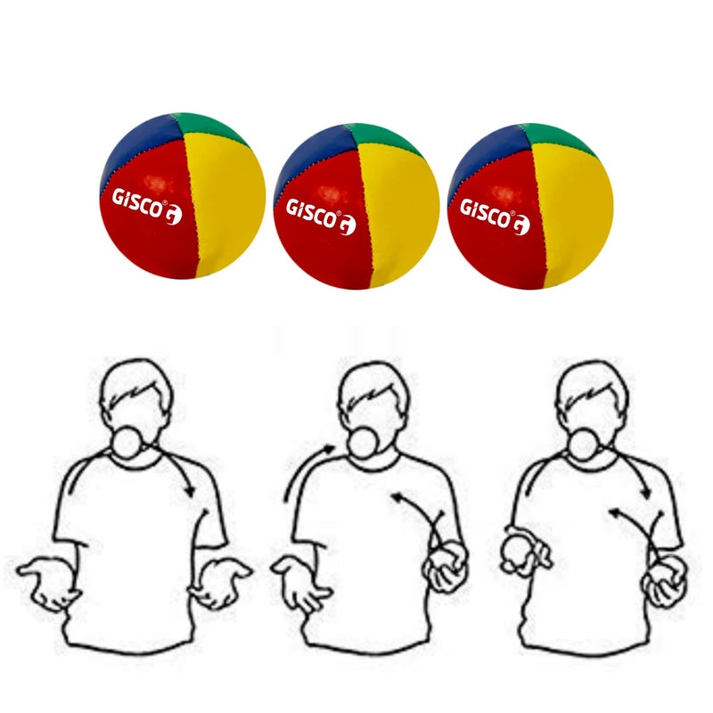 GISCO Official Juggling Balls Juggler Ball | Rainbow Colored Juggling Soft Balls | Pack of 3 - Image 2