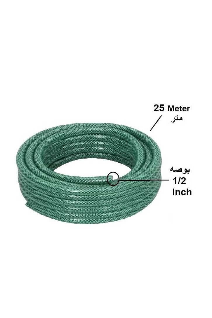 RENOVO 1/2-inch 25-meter garden hose with a heavy-duty metal wall-mounted holder Brown / Green - Image 2