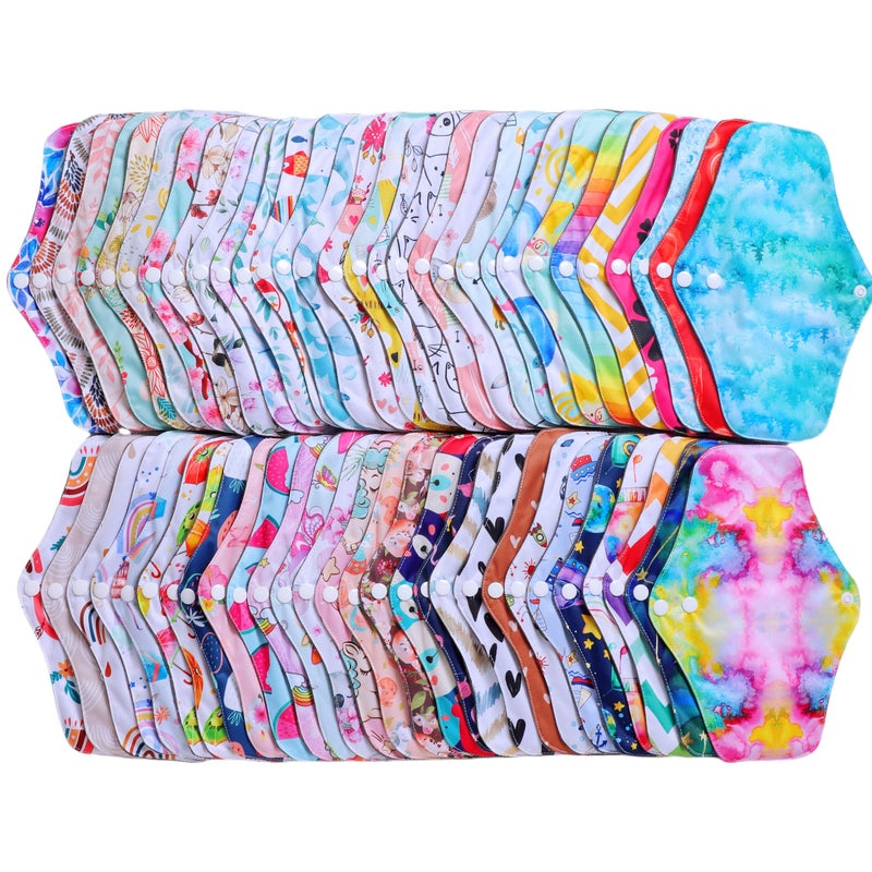 Asenappy 10 pcs M Size Random Prints Reusable Cloth Menstrual Pads for Women Period10Mrandomprints - Image 3
