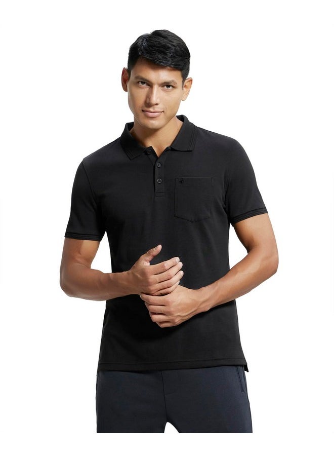 JOCKEY - Jockey Men's Regular Fit Half Sleeved Polo T-Shirt with chest Pocket 3913_Black_XXL - Image 1