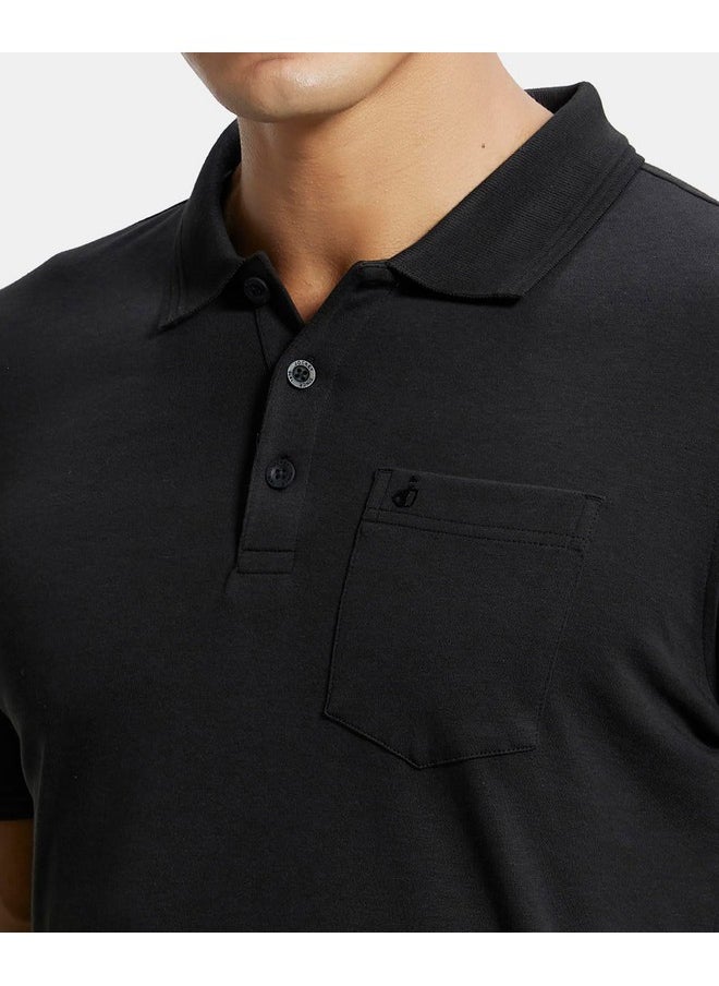 JOCKEY - Jockey Men's Regular Fit Half Sleeved Polo T-Shirt with chest Pocket 3913_Black_XXL - Image 1