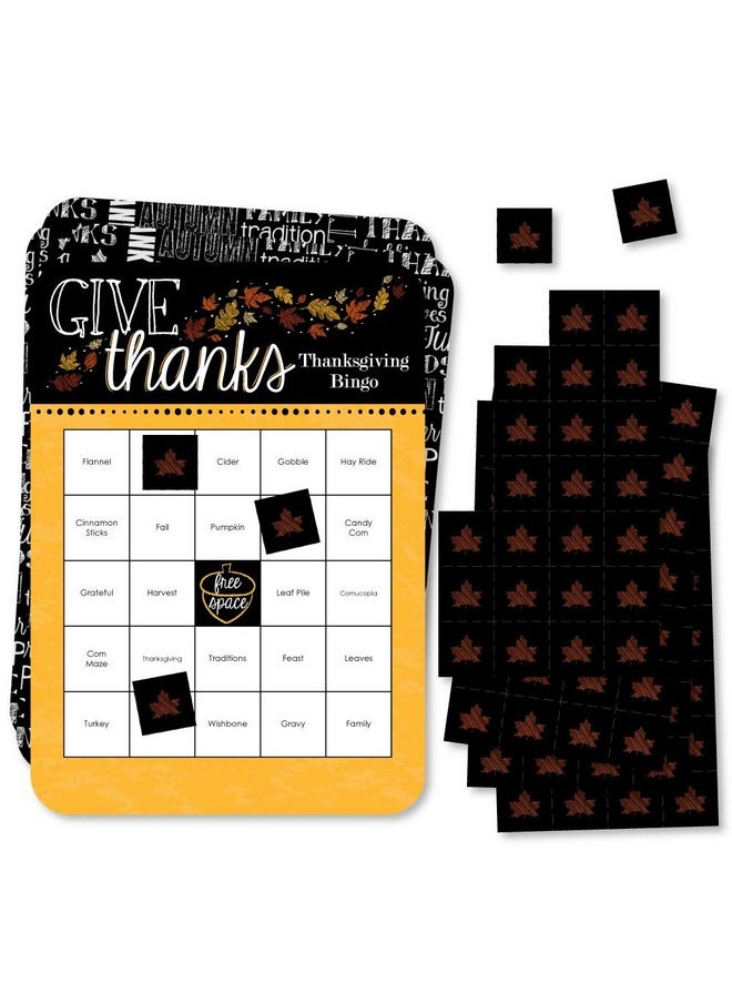 Big Dot of Happiness Big Dot of Happiness Give Thanks - Bingo Cards and Markers - Thanksgiving Party Bingo Game - Set of 18  - Image 1