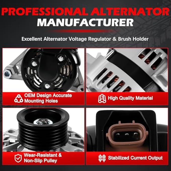 Autodevil 13878 Alternator Fit for for 2003-2008 Vibe & Corolla & Matrix 1.8L, for 2000-2005 Celica 1.8L, for 2000-2005 Spyder 1.8L, Amp 12V Automotive Replacement Alternator OE 22984 270600D110 - Image 5