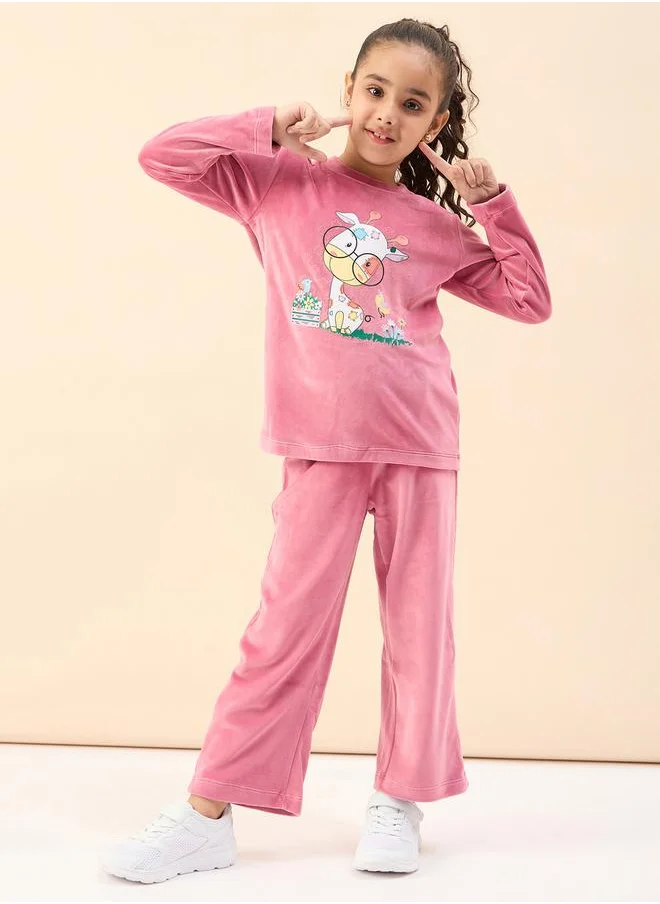 ستايلو بج Graphic Print Sweatshirt With Track Pants by Styli