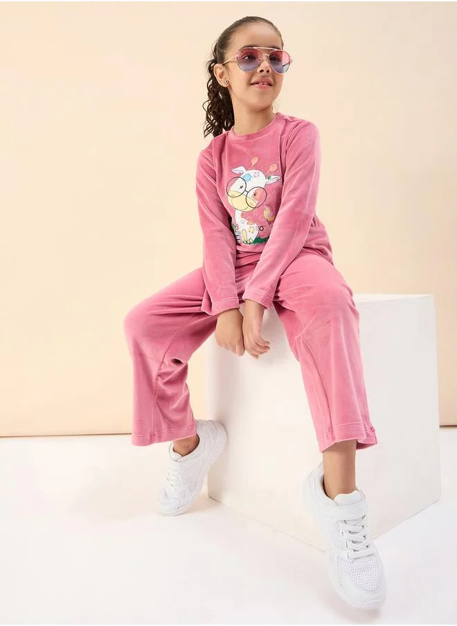 ستايلو بج Graphic Print Sweatshirt With Track Pants by Styli