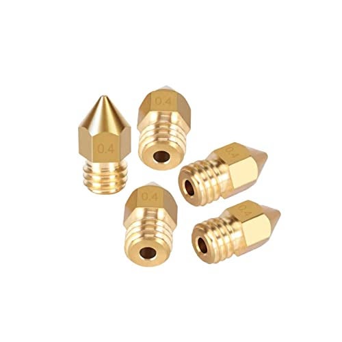 TESSERACT 0.4mm Extruder Nozzle For 3D Printer | MK8 Brass Nozzle for 3D Printing | Made in India Compatible With Anet A8 Makerbot MK8 Creality CR-10 S4 S5 Ender 3 3Pro 5 (Quantity-5 Nozzle MK8 0.4mm) - Image 1