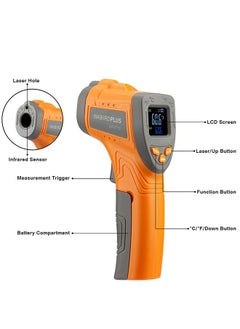 INKBIRD INKBIRD INK-IFT01 Infrared Thermometer Non-Contact Digital Laser Temperature Thermometer with Adjustable Emissivity Max Measure -50℃~550℃ Instant Read for Cooking Barbecue Automotive and Industrial  - Image 3