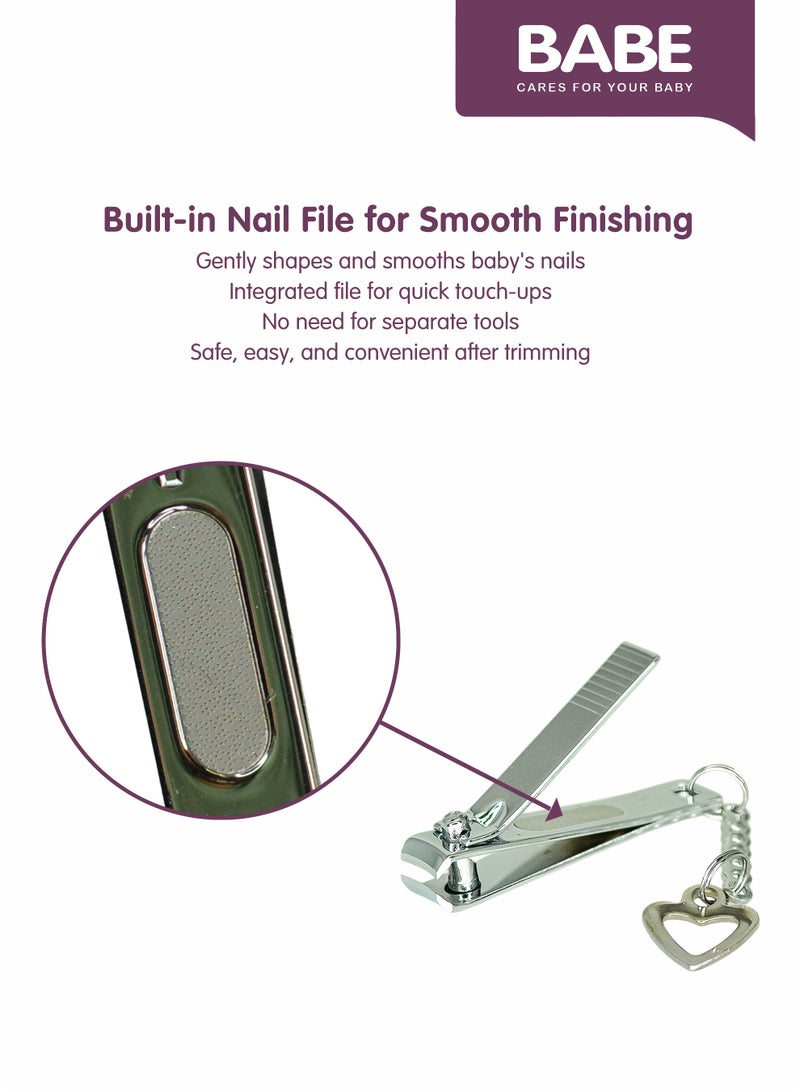BABE - Baby Stainless Steel Nail Clippers with Nail File, Pack of 2 - Image 5