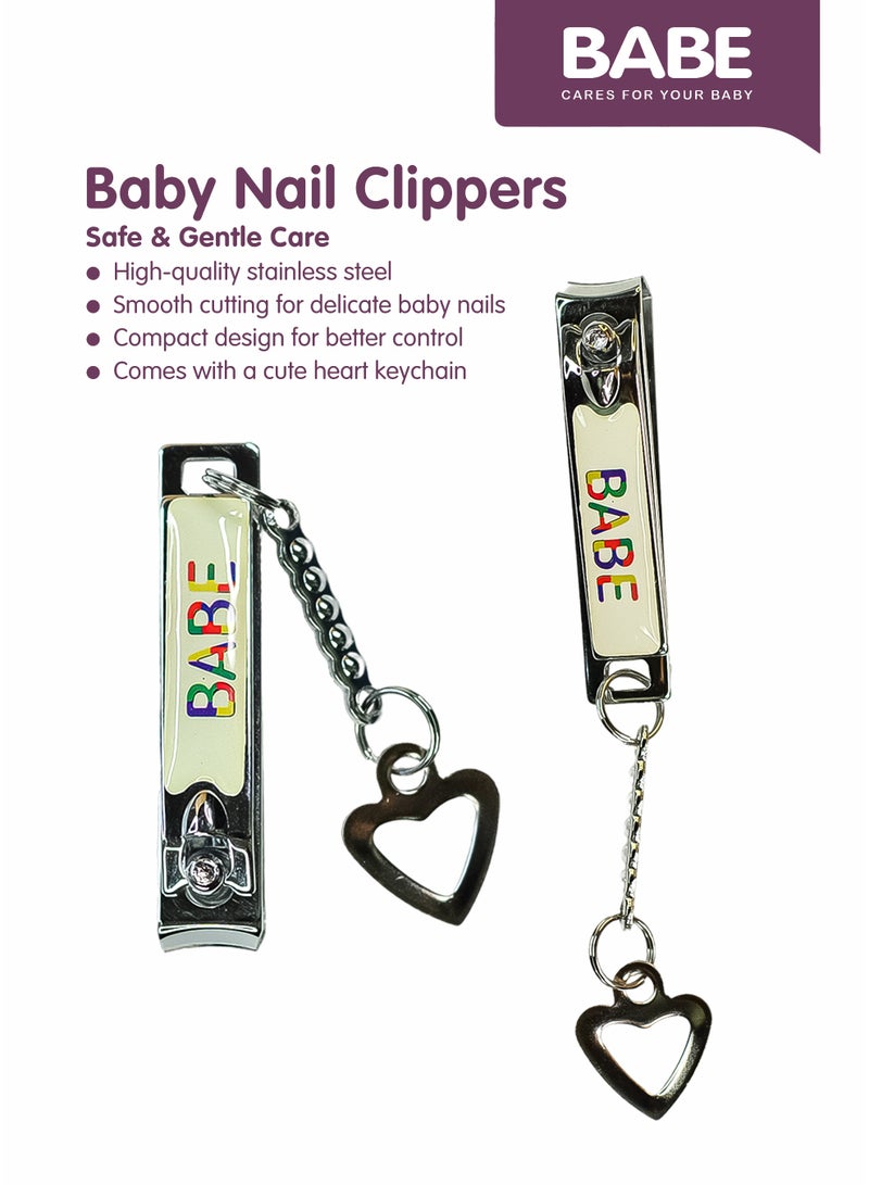 BABE - Baby Stainless Steel Nail Clippers with Nail File, Pack of 2 - Image 3