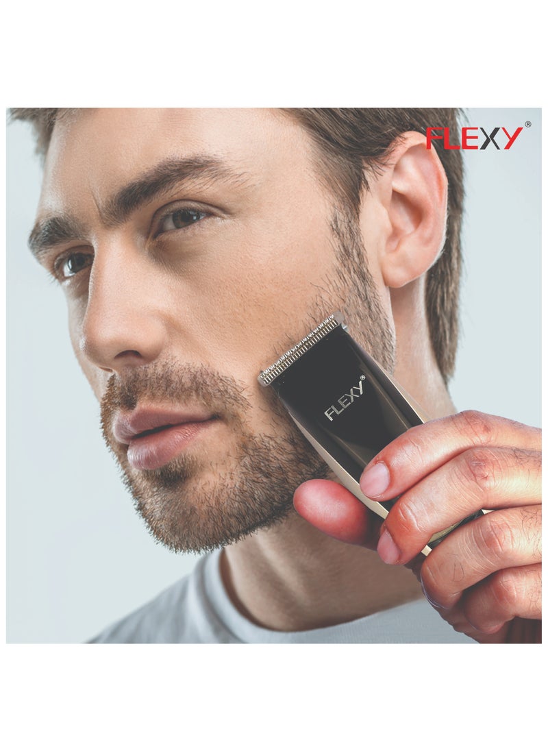 فليكسي ماكينة تشذيب الشعر الاحترافية FLEXY - تتميز بشفرات مصقولة من الفولاذ المقاوم للصدأ، ومحرك قوي، وتصميم مريح، وضمان لمدة عامين للدقة والراحة في كل قطعة  - Image 3