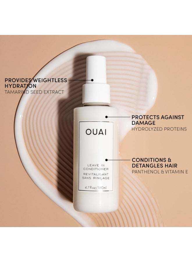 OUAI Leave In Conditioner & Heat Protectant for Hair - Prep Hair for Styling or Use as Detangling Spray to Fight Frizz & Flyaways - No Parabens, Sulfates or Phthalates (1.5 oz) - Image 2