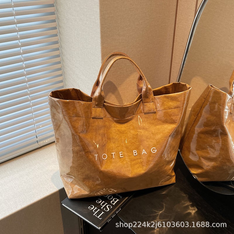 Fashion Retro Tote Bag Women'S New Commuter Large-Capacity Textured Handbag Women'S Casual Bucket Bag Shopping Bag - Image 2